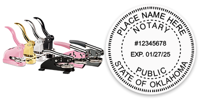 This notary public embosser for the state of Oklahoma meets state regulations and provides top quality embossed impressions. Orders over $75 ship free!