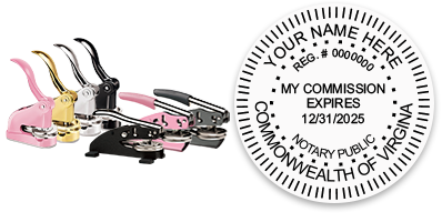 This notary public embosser for the state of Virginia meets state regulations and provides top quality embossed impressions. Orders over $75 ship free!