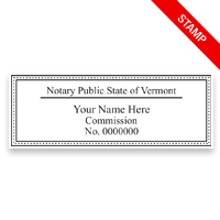 This top quality Vermont notary stamp ships in 1-2 days, meets all state requirements and is available on 5 mount choices. Free shipping on orders over $75!