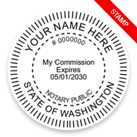 This notary public stamp for the state of Washington adheres to state regulations and provides top quality impressions. Orders over $75 ship free!