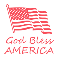 Wave the American Flag with this 1-5/8" diameter self-inking round stamp which reads God Bless AMERICA and comes in 11 ink colors. Orders over $75 ship free!