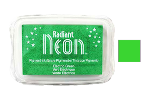 This 1-7/8" x 3" stamp ink pad comes in electric green and is great for adding vibrant color to your projects. Pigment based. Orders over $75 ship free!