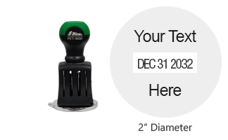 Personalize this round 2" dater with up to two lines of text above and below the date. Use with ink pad sold separately. Free shipping on orders over $75!