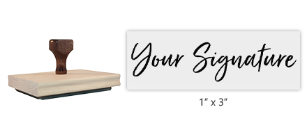 Don't write it, Stamp it! Customize this large hand stamp w/ your actual signature in a 1" x 3" size! Ink pad sold separately. Orders ship free over $75!