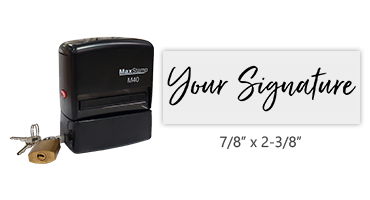 Stamp it & Lock it! This MaxStamp Locking Stamp can be customized w/ your actual signature in your choice of 11 ink colors! Free shipping on orders over $75!