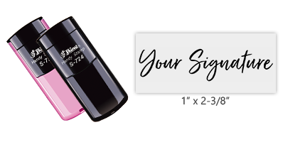 Don't write it, Stamp it! Customize this Shiny self-inking pocket stamp with your signature in your choice of 11 ink colors! Free shipping on orders over $75!
