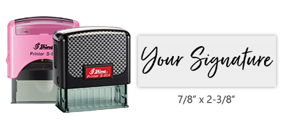 Don't write it, Stamp it! Customize this Shiny self-inking stamp w/ your actual signature w/ 11 colorful ink options! Free shipping on orders over $75!