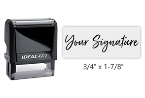Don't write it, Stamp it! Ideal 4912 self-inking stamp with your actual signature in your choice of 11 ink colors! Free shipping on orders over $75!