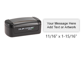 Personalize this Slim pre-inked stamp with 3 lines or text or logo in a choice of 5 ink colors. Great for on the go use. Orders over $75 ship free!