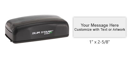 Personalize this Slim pre-inked pocket stamp with 5 lines of text or logo in a choice of 5 ink colors. Great for on the go use. Orders over $75 ship free!