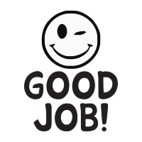 Good job wink smiley face self-inking rubber stamp available in 4 sizes & 11 different ink colors. Refillable w/ Ideal ink. Free shipping on orders over $75!