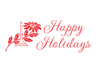 Personalize your holiday cards using our self-inking Happy Holidays stamp w/ candlestick wrapped in poinsettia. 11 ink color opts. Order over $75 ship free!