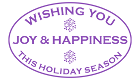 Make great holiday greeting cards and crafts with this simple oval Joy & Happiness holiday stamp. 11 ink color options. Orders over $75 ship free!