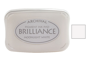 This 3-3/4" x 2-5/8" stamp ink pad comes in moonlight white and is ideal for use on many surfaces. Acid free. Ships in 1-2 business days!