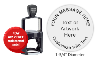 Customize this round 5 line stamp with curved text and/or a logo. Available in 11 exciting ink colors. Fast and free shipping on orders $75 and over!