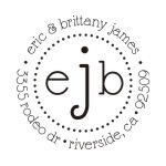 Round monogram address stamps. Custom designs. Free shipping. 11 ink colors. Secure order online. Round monogram stamps at Knockout Prices from RubberStampChamp.com