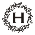 Round monogram address stamps. Custom designs. Free shipping. 11 ink colors. Secure order online. Round monogram stamps at Knockout Prices from RubberStampChamp.com