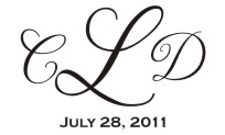 Wedding monogram name stamps. Custom designs. Free shipping. 11 ink colors. Secure order online. Wedding stamps at Knockout Prices from RubberStampChamp.com
