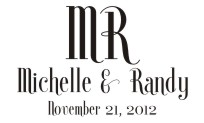 Wedding monogram name stamps. Custom designs. Free shipping. 11 ink colors. Secure order online. Wedding stamps at Knockout Prices from RubberStampChamp.com