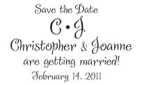 Wedding monogram name stamps. Custom designs. Free shipping. 11 ink colors. Secure order online. Wedding stamps at Knockout Prices from RubberStampChamp.com