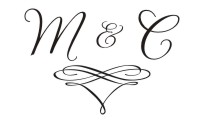 Wedding monogram name stamps. Custom designs. Free shipping. 11 ink colors. Secure order online. Wedding stamps at Knockout Prices from RubberStampChamp.com