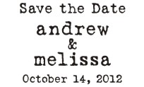 Wedding monogram name stamps. Custom designs. Free shipping. 11 ink colors. Secure order online. Wedding stamps at Knockout Prices from RubberStampChamp.com