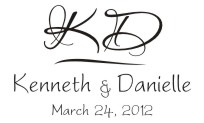 Wedding monogram name stamps. Custom designs. Free shipping. 11 ink colors. Secure order online. Wedding stamps at Knockout Prices from RubberStampChamp.com