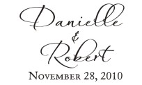 Wedding monogram name stamps. Custom designs. Free shipping. 11 ink colors. Secure order online. Wedding stamps at Knockout Prices from RubberStampChamp.com