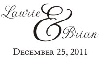 Wedding monogram name stamps. Custom designs. Free shipping. 11 ink colors. Secure order online. Wedding stamps at Knockout Prices from RubberStampChamp.com