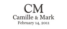 Wedding monogram name stamps. Custom designs. Free shipping. 11 ink colors. Secure order online. Wedding stamps at Knockout Prices from RubberStampChamp.com