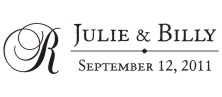 Wedding monogram name stamps. Custom designs. Free shipping. 11 ink colors. Secure order online. Wedding stamps at Knockout Prices from RubberStampChamp.com