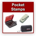 Pocket Stamps, travel stamps, portable notary stamps.  Secure ordering. Custom self-inking and pre-inked pocket stamps at Knockout Prices from Rubber Stamp Champ.