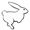 Rabbit Stock Rubber Stamps in your choice of 11 ink colors. Easy online secure ordering. Free shipping on orders over $10.