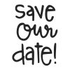 Save Our Date Stock Rubber Stamps in your choice of 11 ink colors. Easy online secure ordering. Free shipping on orders over $10.