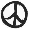 Peace Sign Stock Rubber Stamps in your choice of 11 ink colors. Easy online secure ordering. Free shipping on orders over $10.