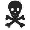 Skull and Crossbones Stock Rubber Stamps in your choice of 11 ink colors. Easy online secure ordering. Free shipping on orders over $10.