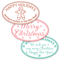Oval Holiday Self-Inking Stamps