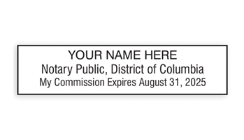 Top quality District of Columbia notary stamp ships in 1-2 days, meets all state requirements and is fully customizable. Free shipping on orders over $75!