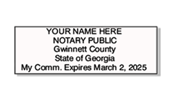 Top quality self-inking Georgia notary stamp ships in 1-2 days. Meets all state specifications and requirements. Free shipping on orders over $75!