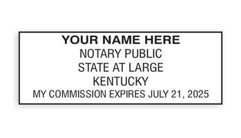 Top quality Kentucky notary stamps ship in 1-2 days, meet all state specifications and are fully customizable. Free shipping on orders over $75!