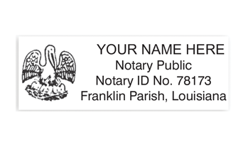 Louisiana notary stamps ship in 1-2 days, meet all state specifications, are fully customizable and available on 5 mounts. Free shipping on orders over $75!