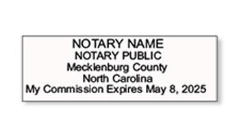 Top quality North Carolina notary stamp ships in 1-2 days, meets all state requirements and is available on 5 mount choices. Free shipping on orders over $75!