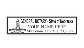 Top quality Nebraska notary stamp ships in 1-2 days, meets all state requirements and is available on 5 mount choices. Free shipping on orders over $75!