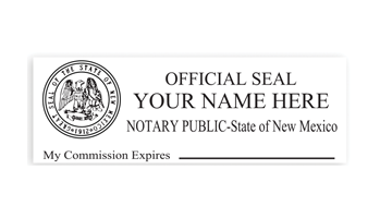 Top quality New Mexico notary stamp ships in 1-2 days, meets all state requirements and is available on 5 mount choices. Free shipping on orders over $75!