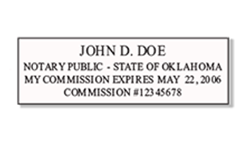 This top quality Oklahoma notary stamp ships in 1-2 days, meets all state requirements and is available on 9 mount choices. Free shipping on orders over $75!