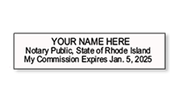 Top quality Rhode Island notary stamp ships in 1-2 days, meets all state requirements and is available on 9 mount choices. Free shipping on orders over $75!
