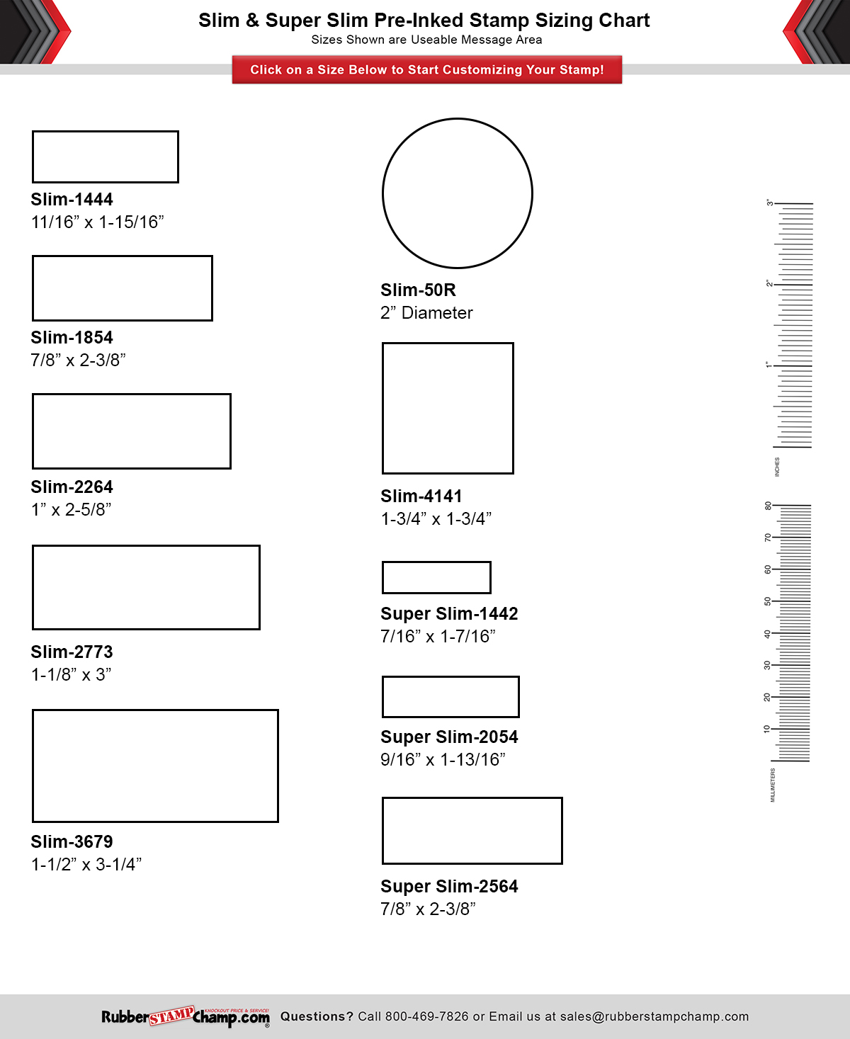Slim, Super Slim Size Reference Sheet