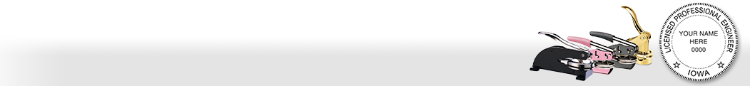 Our complete line of affordable Iowa Engineer Seals & Supplies meet all state requirements and are made on name brand high quality seal mounts that leave clean professional looking impressions every time.