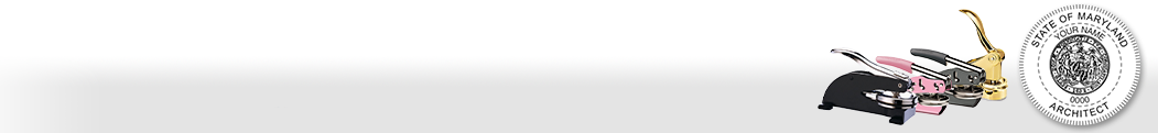 Our complete line of affordable Maryland Architect Seals & Supplies meet all state requirements and are made on name brand high quality seal mounts that leave clean professional looking impressions every time.