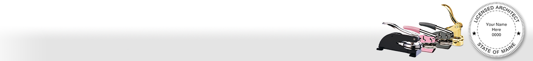 Our complete line of affordable Maine Architect Seals & Supplies meet all state requirements and are made on name brand high quality seal mounts that leave clean professional looking impressions every time.